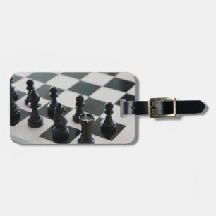 Schaakbord en PIeces Bagagelabel