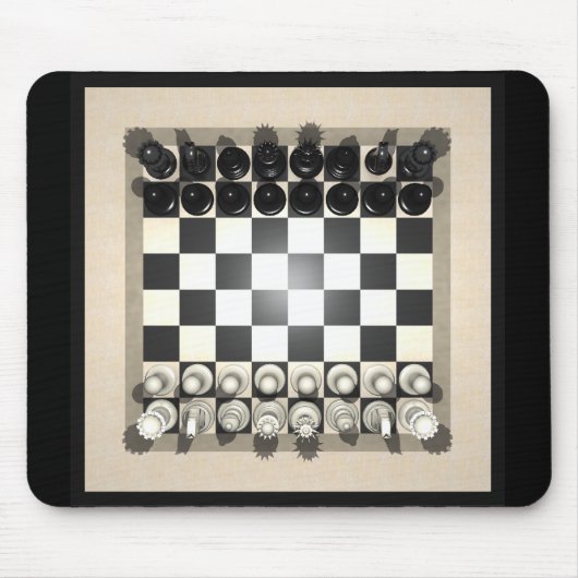 Schaakbord en schaafstukken: Mousepad Muismat (Voorkant)