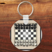 Schaakbord en schaafstukken: sleutelhanger (Voorkant)
