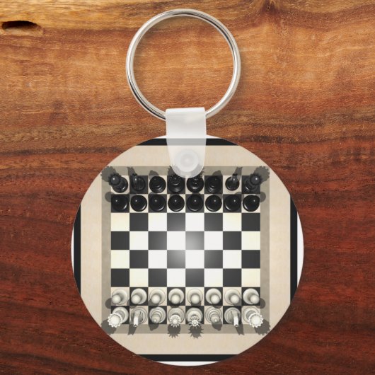 Schaakbord en schaafstukken: sleutelhanger (Voorkant)