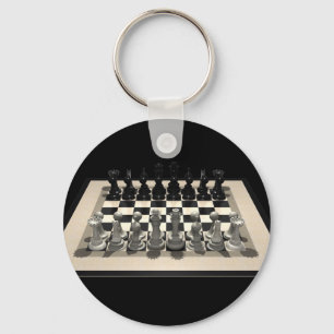 Schaakbord en schaafstukken: Sleutelhanger