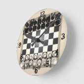 Schaakbord en schaafstukken: Wandklok (Hoek)