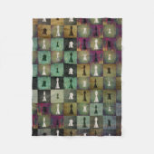 Schaakbord en schaakstukken verven en afdrukken fleece deken (Voorkant)