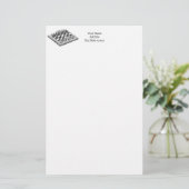 Schaakbord en schaakstukken Vintage Kunst Briefpapier (Staand voorkant)