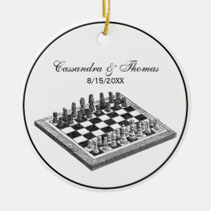 Schaakbord en schaakstukken Vintage Kunst Keramisch Ornament