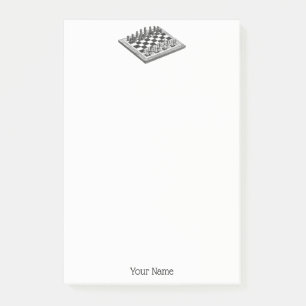 Schaakbord en schaakstukken Vintage Kunst Post-it® Notes