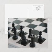 Schaakbord en stukken Briefkaart (Voorkant / Achterkant)