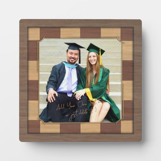 Schaakbord Foto Lijst Sjabloon. Schaakspeler Gift Fotoplaat (Voorkant)