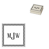 Schaakbord Frame Monogram Rubberen Stempel (Gestempeld)
