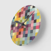 Schaakbord, gekleurde vlakken patroon. Pixels Ronde Klok (Hoek)