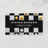 schaakbord | Goud Zilveren Stukken Visitekaartje (Voorkant)