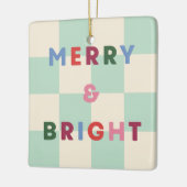 Schaakbord Kerstbal Merry & Bright Keramisch Ornament (Links)