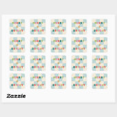 Schaakbord Merry & Bright Kerststicker Vierkante Sticker (Vel)