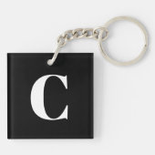 Schaakbord met letters en cijfers monogrammed sleutelhanger (Achterkant)