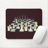 Schaakbord met schaakstukken - Custom Mousepad Muismat (Met muis)