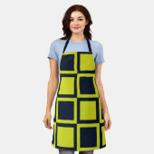 Schaakbord Navy Blauw Groen Schaakbord Schort (Gedragen)