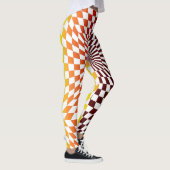 Schaakbord Optische Illusie Geometrische Kunststij Leggings (Rechts)