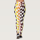 Schaakbord Optische Illusie Geometrische Kunststij Leggings (Achterkant)