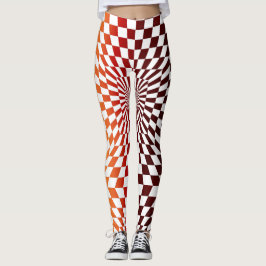 Schaakbord Optische Illusie Geometrische Kunststij Leggings