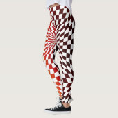 Schaakbord Optische Illusie Geometrische Kunststij Leggings (Links)