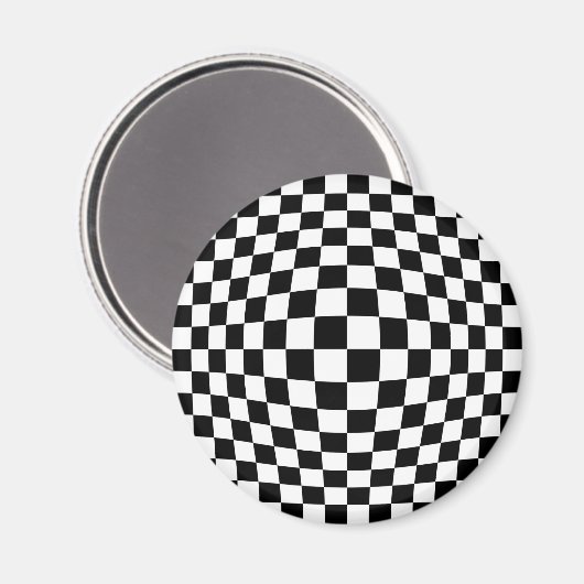 Schaakbord optische illusie magneet (Voorkant / Achterkant)