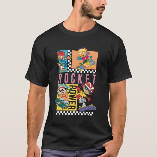 Schaakbord Raket Power Grid T-shirt (Voorkant)