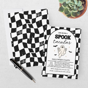 Schaakbord Retro Spooktacular Halloween Kaart