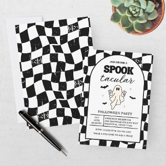 Schaakbord Retro Spooktacular Halloween Kaart
