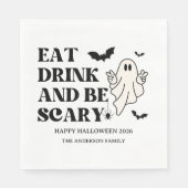 Schaakbord Retro Spooktacular Halloween Servet (Voorkant)