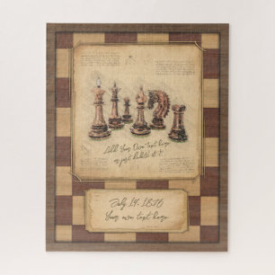  schaakbord & schaakstukken, spelerscadeau legpuzzel