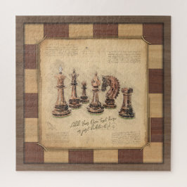  schaakbord & schaakstukken, spelerscadeau legpuzzel