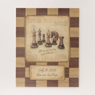  schaakbord & schaakstukken, spelerscadeau legpuzzel