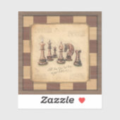  schaakbord & schaakstukken, spelerscadeau sticker (Vel)