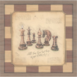 schaakbord & schaakstukken, spelerscadeau sticker