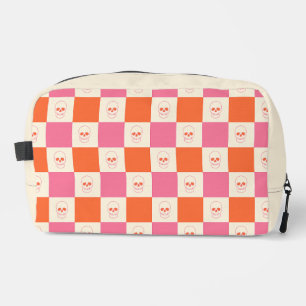 Schaakbord Schedels in Roze, Oranje & Crème Toilettasje