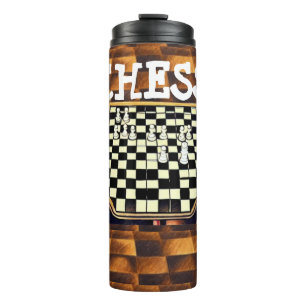 SCHAAKBORD STIJL THERMOSBEKER