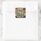 SCHAAKBORD STIJL VIERKANTE STICKER (Tas)