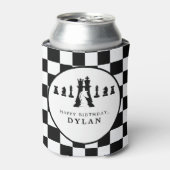 Schaakbord & stukken Spel Nacht Elke Leeftijd Verj Blikjeskoeler (Blikje Voorkant)