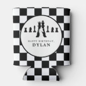 Schaakbord & stukken Spel Nacht Elke Leeftijd Verj Blikjeskoeler (Achterkant)