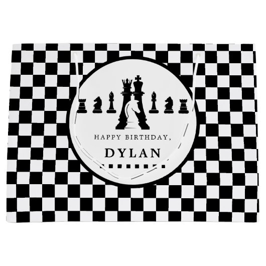 Schaakbord & stukken Spel Nacht Elke Leeftijd Verj Groot Cadeauzakje (Voorkant)