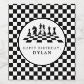 Schaakbord & stukken Spel Nacht Elke Leeftijd Verj Wijn Etiket (Enkel label)