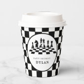 Schaakbord & stukken Spel Nacht Gelukkige verjaard Papieren Bekers (Achterkant)