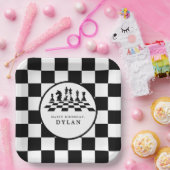 Schaakbord & stukken Spel Nacht Gelukkige verjaard Papieren Bordje (Feest)