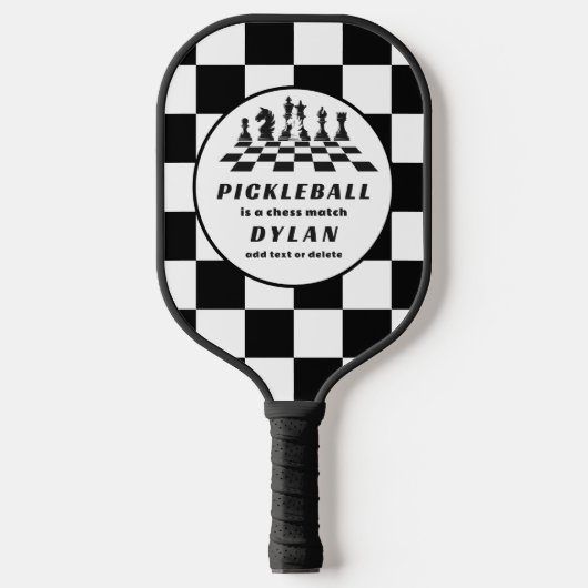Schaakbord & stukken Spel Vaderdag Pap Gift Pickleball Paddle (Voorkant)