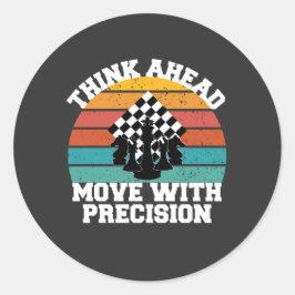 Schaakbord Stukken Strategie Precision Mind Game Ronde Sticker