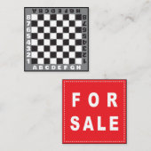 schaakbord te koop vierkante visitekaartje (Voorkant / Achterkant)
