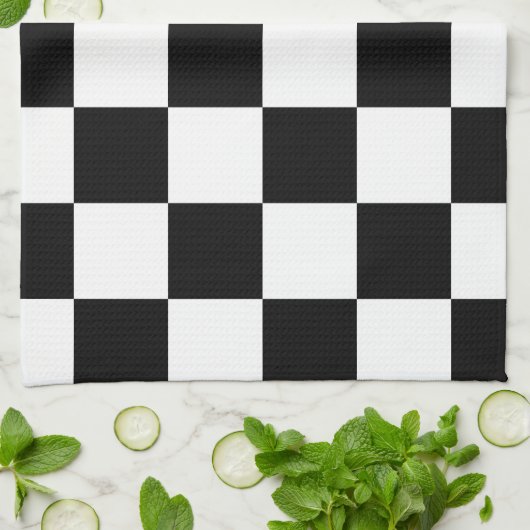 schaakbord theedoek (Gevouwen)