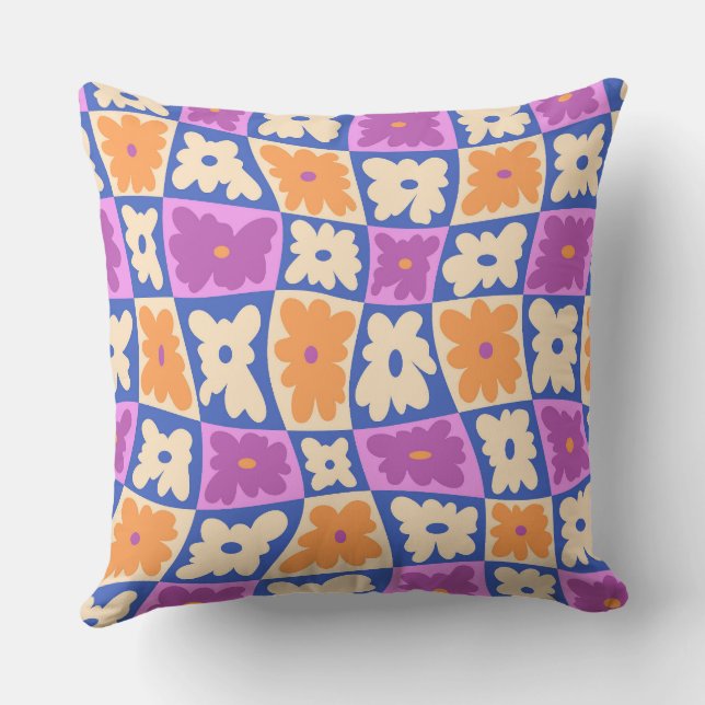 schaakbord van de natuur kussen (Achterkant)