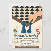 Schaakbord Verjaardag Party Uitnodiging Spelavond (Voorkant)