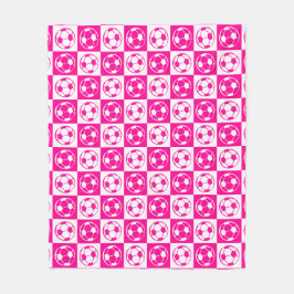 Schaakbord Voetbal / Voetbal Patroon - Roze   Fleece Deken